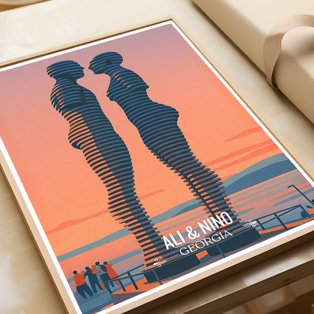 Ali and Nino Statues - Georgia - Travel Wall Art Print - Art Print - Travel Art Poster