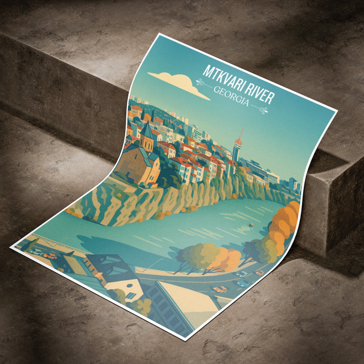 Mtkvari River – Georgia - Travel Wall Art Print - Art Print - Travel Art Poster