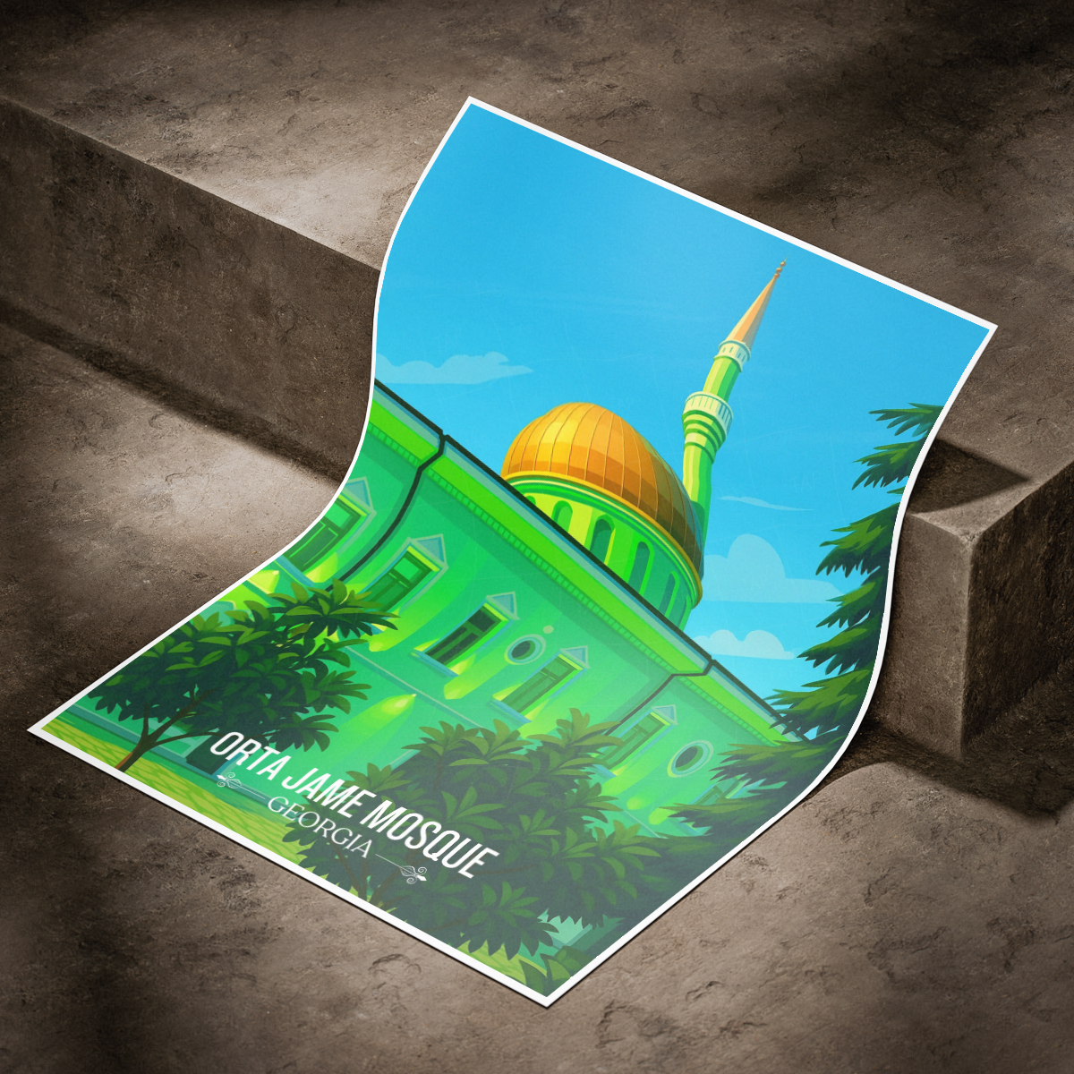 Orta Jame Mosque – Georgia - Travel Wall Art Print - Art Print - Travel Art Poster