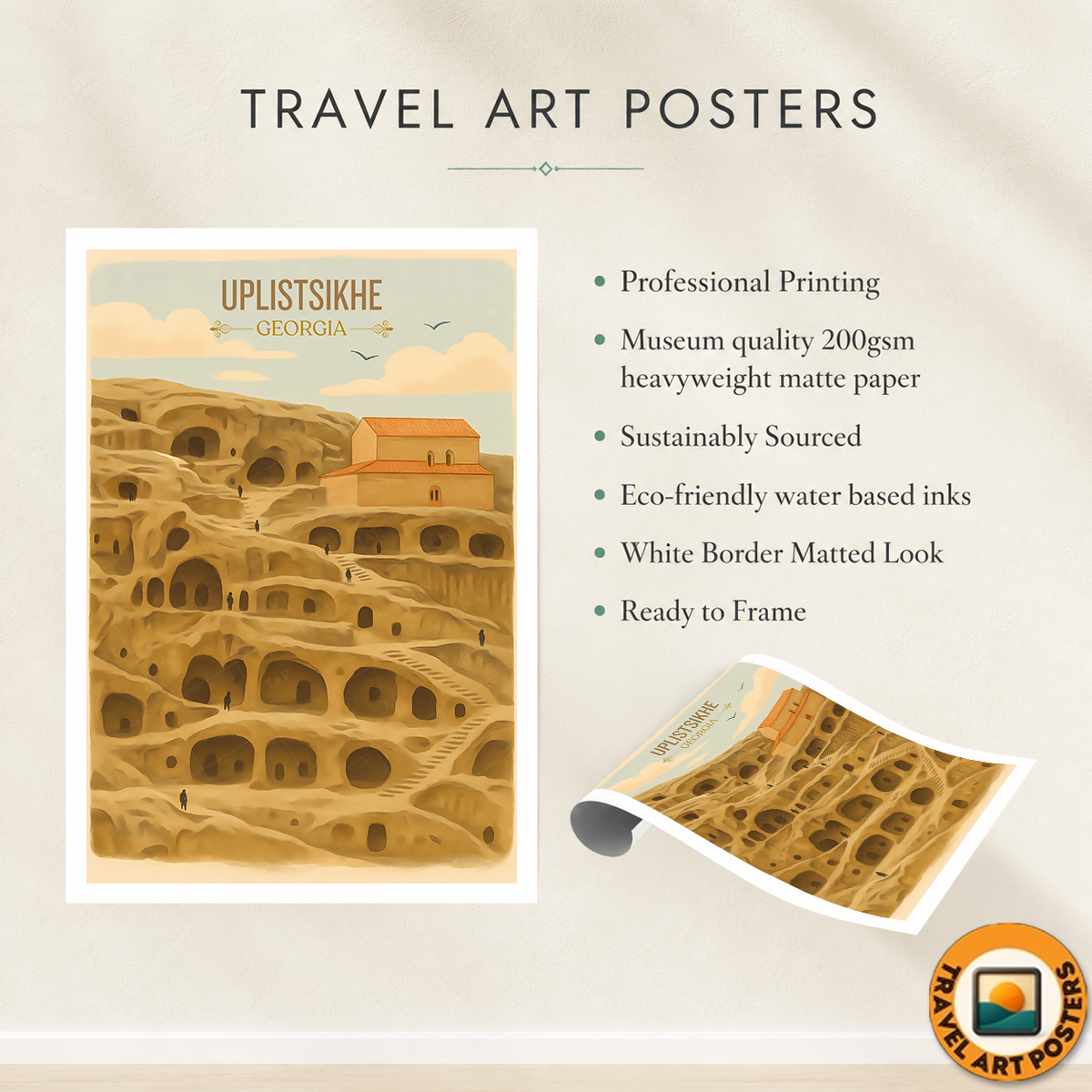 Uplistsikhe Cave City – Georgia - Travel Wall Art Print - Art Print - Travel Art Poster