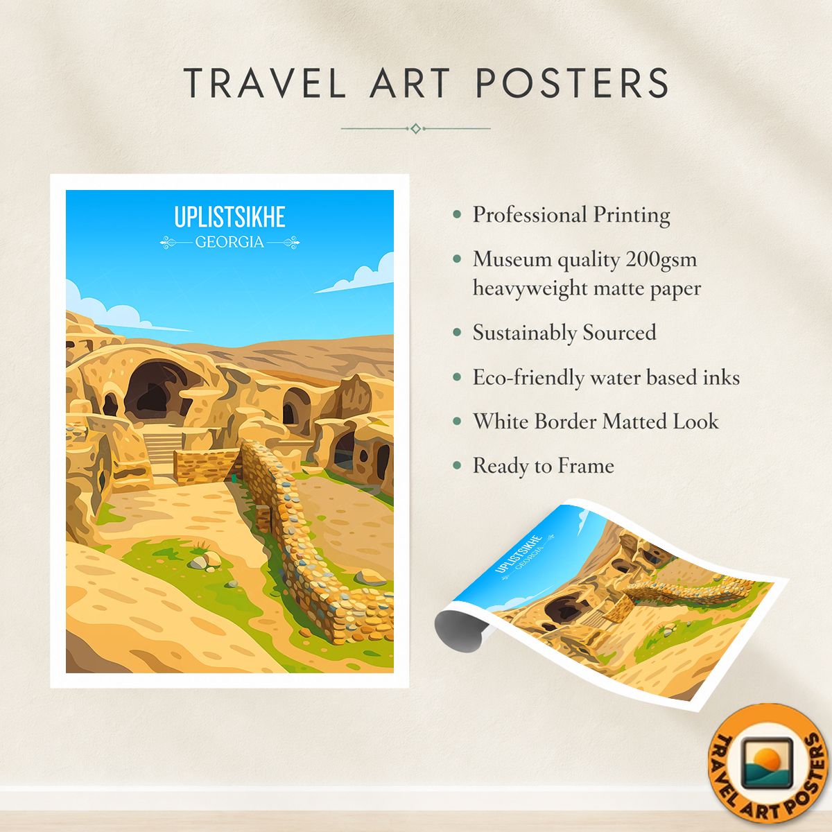 Uplistsikhe – Georgia - Travel Wall Art Print - Art Print - Travel Art Poster