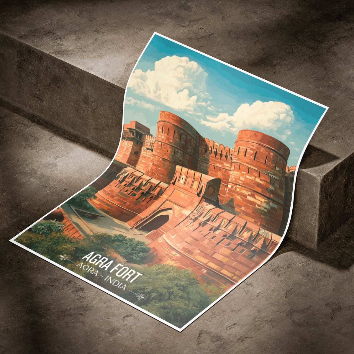 Agra Fort Qila - Agra - India - Travel Wall Art Print - Art Print - Travel Art Poster
