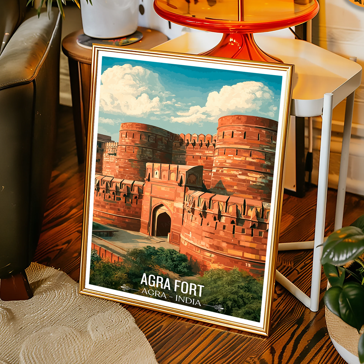Agra Fort Qila - Agra - India - Travel Wall Art Print - Art Print - Travel Art Poster