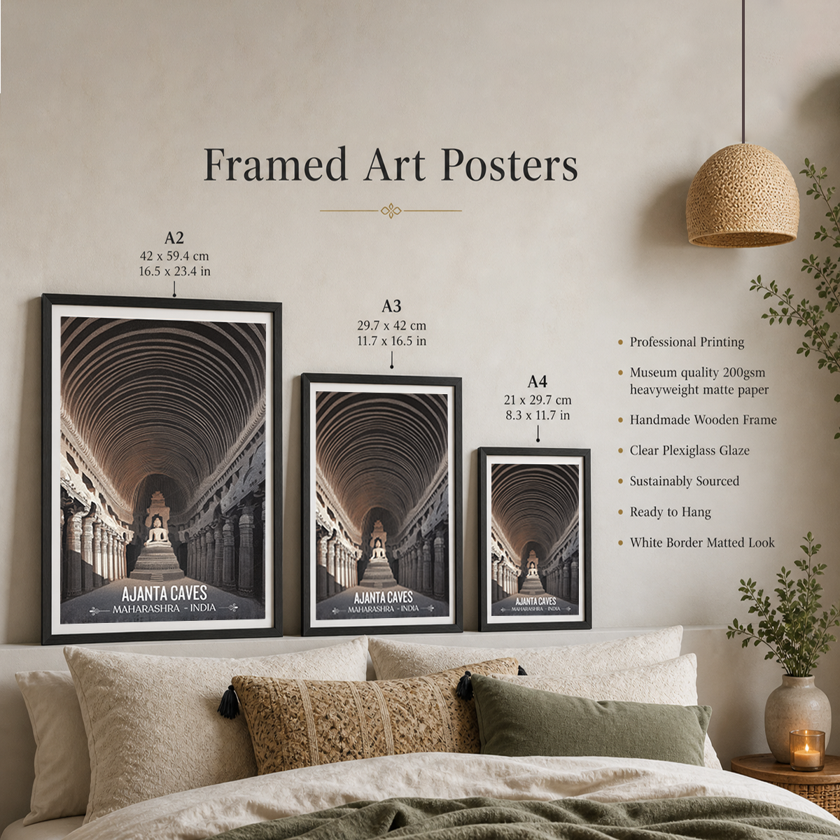 Ajanta Caves - Maharashra - India - Travel Wall Art Print - Art Print - Travel Art Poster