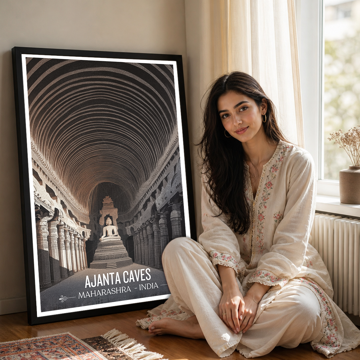 Ajanta Caves - Maharashra - India - Travel Wall Art Print - Art Print - Travel Art Poster