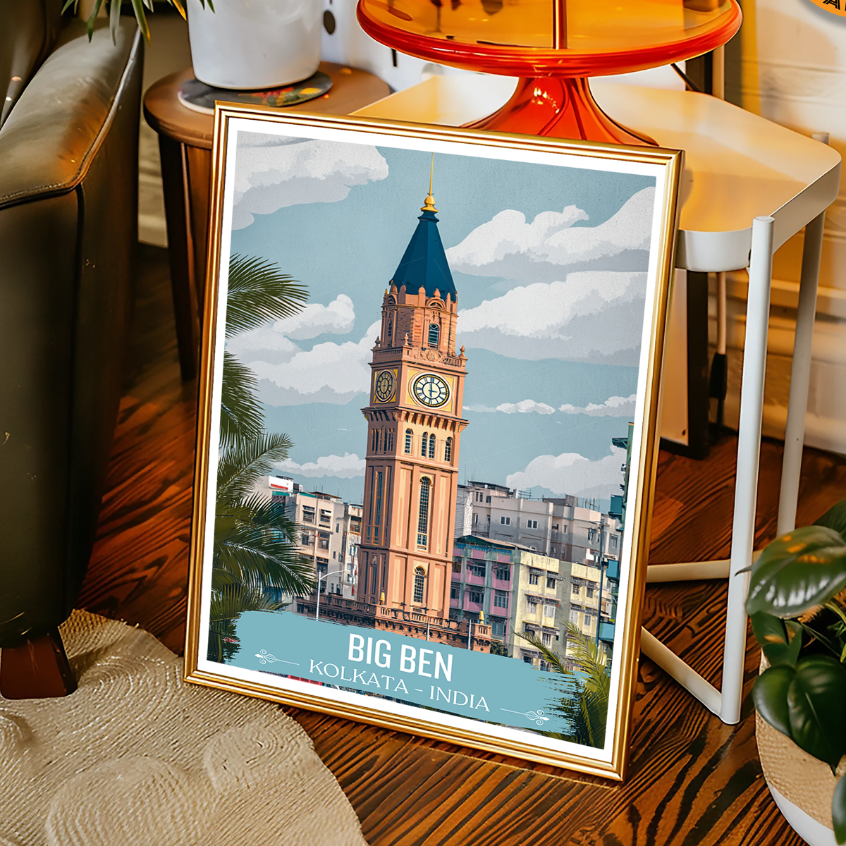 Big Ben - Kolkata - India - Travel Wall Art Print - Art Print - Travel Art Poster