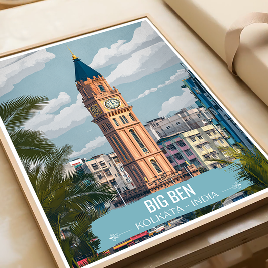Big Ben - Kolkata - India - Travel Wall Art Print - Art Print - Travel Art Poster