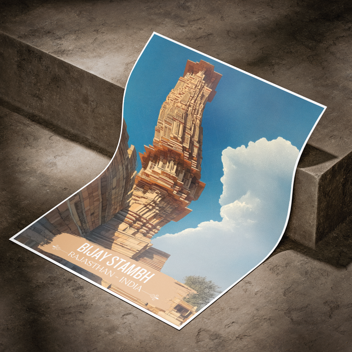 Bijay Stambh - Rajasthan - India - Travel Wall Art Print - Art Print - Travel Art Poster