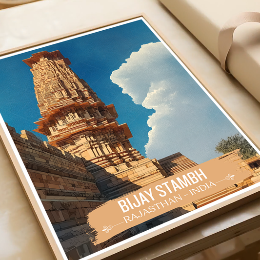 Bijay Stambh - Rajasthan - India - Travel Wall Art Print - Art Print - Travel Art Poster