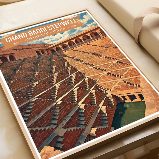 Chand Baori Stepwell - Rajasthan - India - Travel Wall Art Print Poster - Art Print - Travel Art Poster