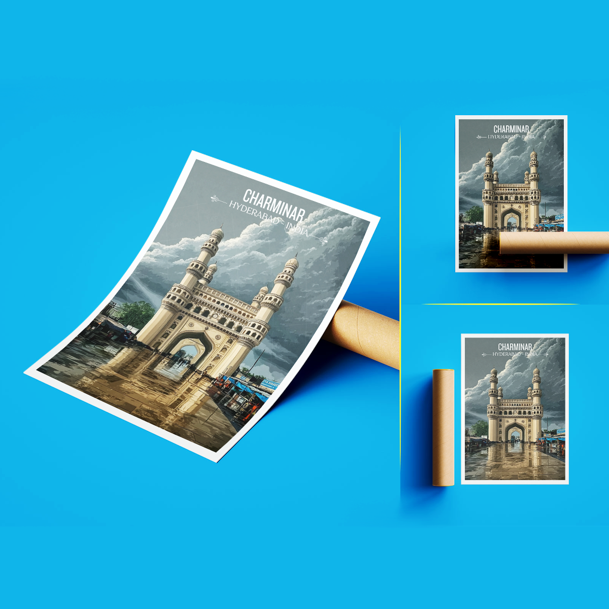 Charminar Masjid - Hyderabad - India - Travel Wall Art Print Poster - Art Print - Travel Art Poster