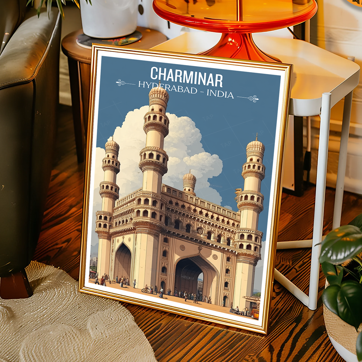 Charminar Mosque - Hyderabad - India - Travel Wall Art Print Poster - Art Print - Travel Art Poster