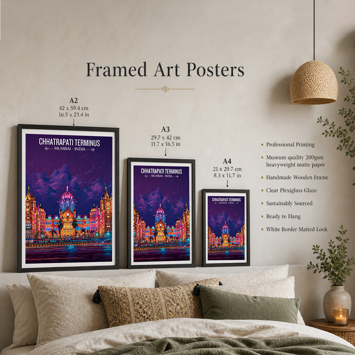 Chhartarpati Shivaji Maharaj Terminus - Mumbai - India - Travel Wall Art Print Poster - Art Print - Travel Art Poster