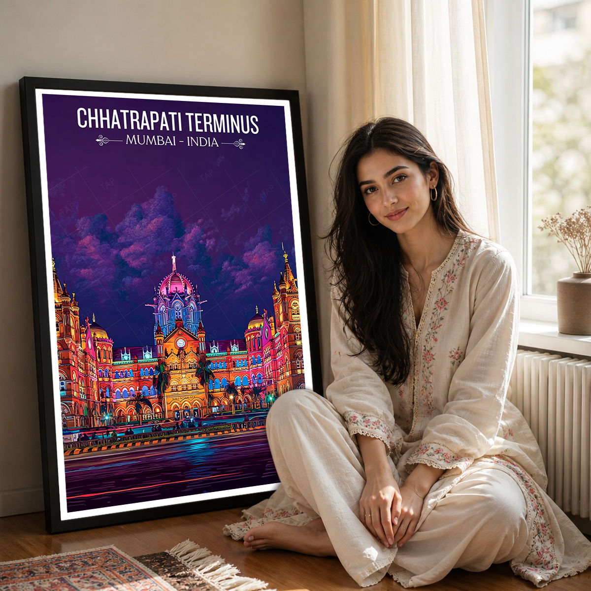 Chhartarpati Shivaji Maharaj Terminus - Mumbai - India - Travel Wall Art Print Poster - Art Print - Travel Art Poster