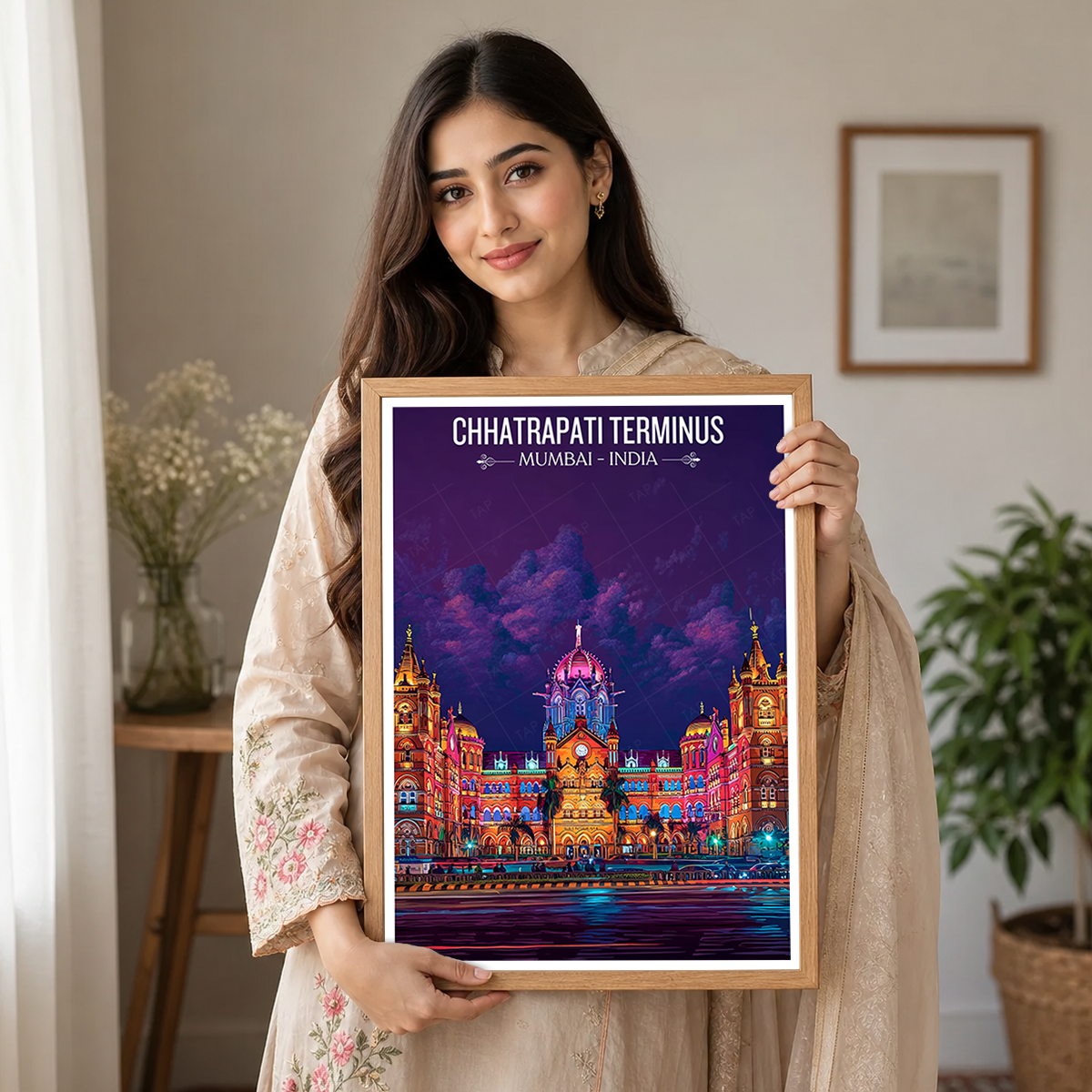 Chhartarpati Shivaji Maharaj Terminus - Mumbai - India - Travel Wall Art Print Poster - Art Print - Travel Art Poster