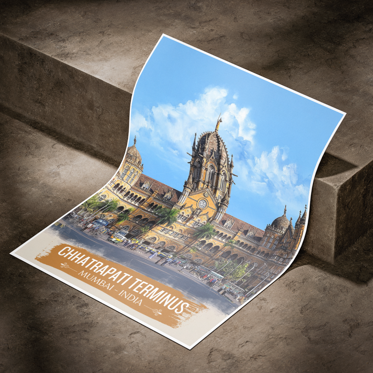 Chhartarpati Shivaji Maharaj Railway Station - Mumbai - India - Travel Wall Art Print Poster - Art Print - Travel Art Poster