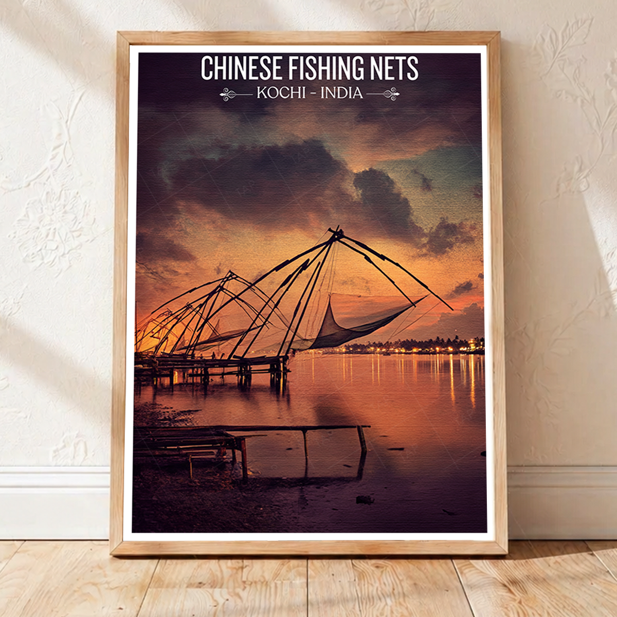 Chinese Fishing Nets - Kerala - India - Travel Wall Art Print Poster - Art Print - Travel Art Poster