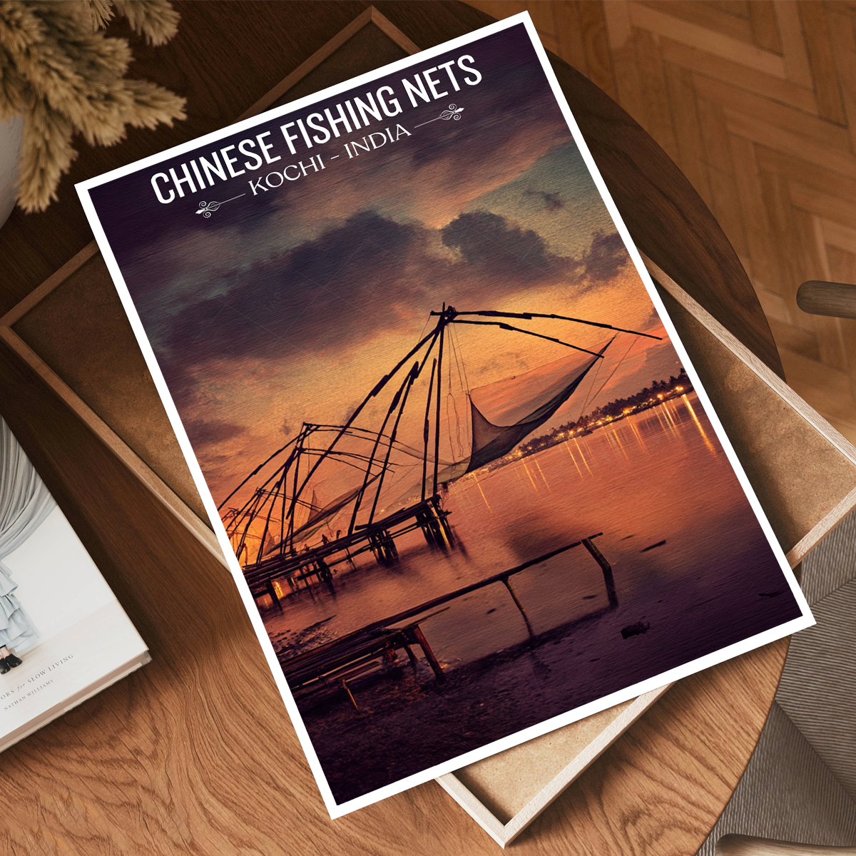 Chinese Fishing Nets - Kerala - India - Travel Wall Art Print Poster - Art Print - Travel Art Poster