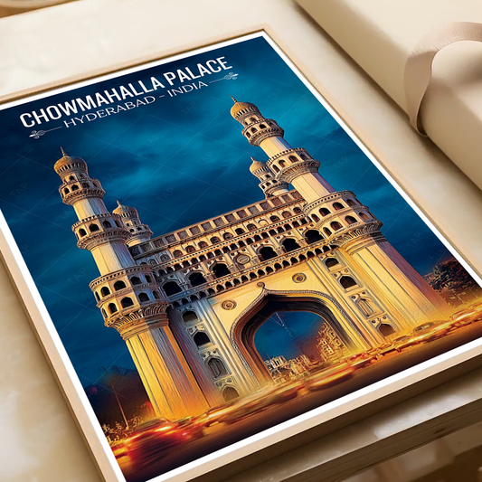 Chowmahallah Palace - Hyderabad - India - Travel Wall Art Print Poster - Art Print - Travel Art Poster
