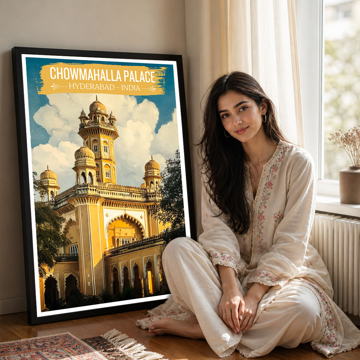 Chowmahallah Nizam Palace - Hyderabad - India - Travel Wall Art Print Poster - Art Print - Travel Art Poster