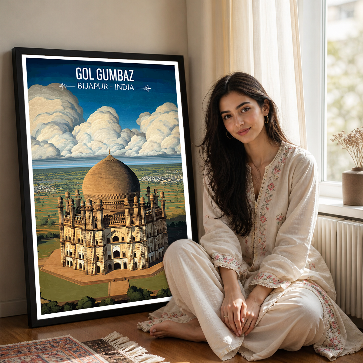 Gol Gumbaz - Bijapur - Travel Wall Art Print Poster - Art Print - Travel Art Poster