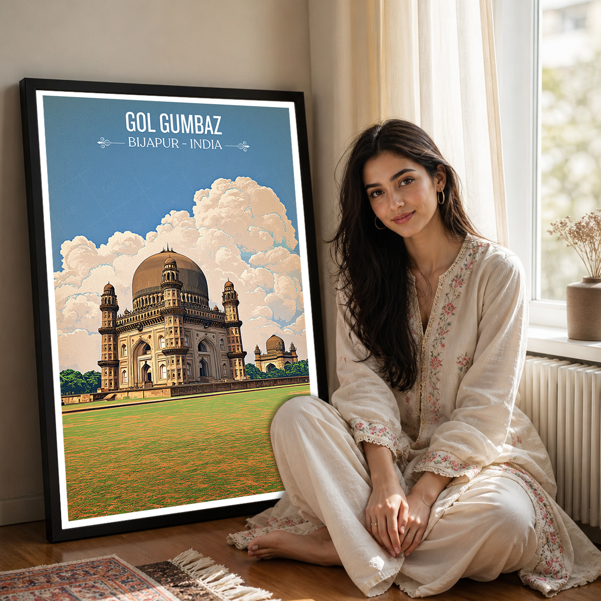 Gol Gumbaz - Karnataka - Travel Wall Art Print Poster - Art Print - Travel Art Poster