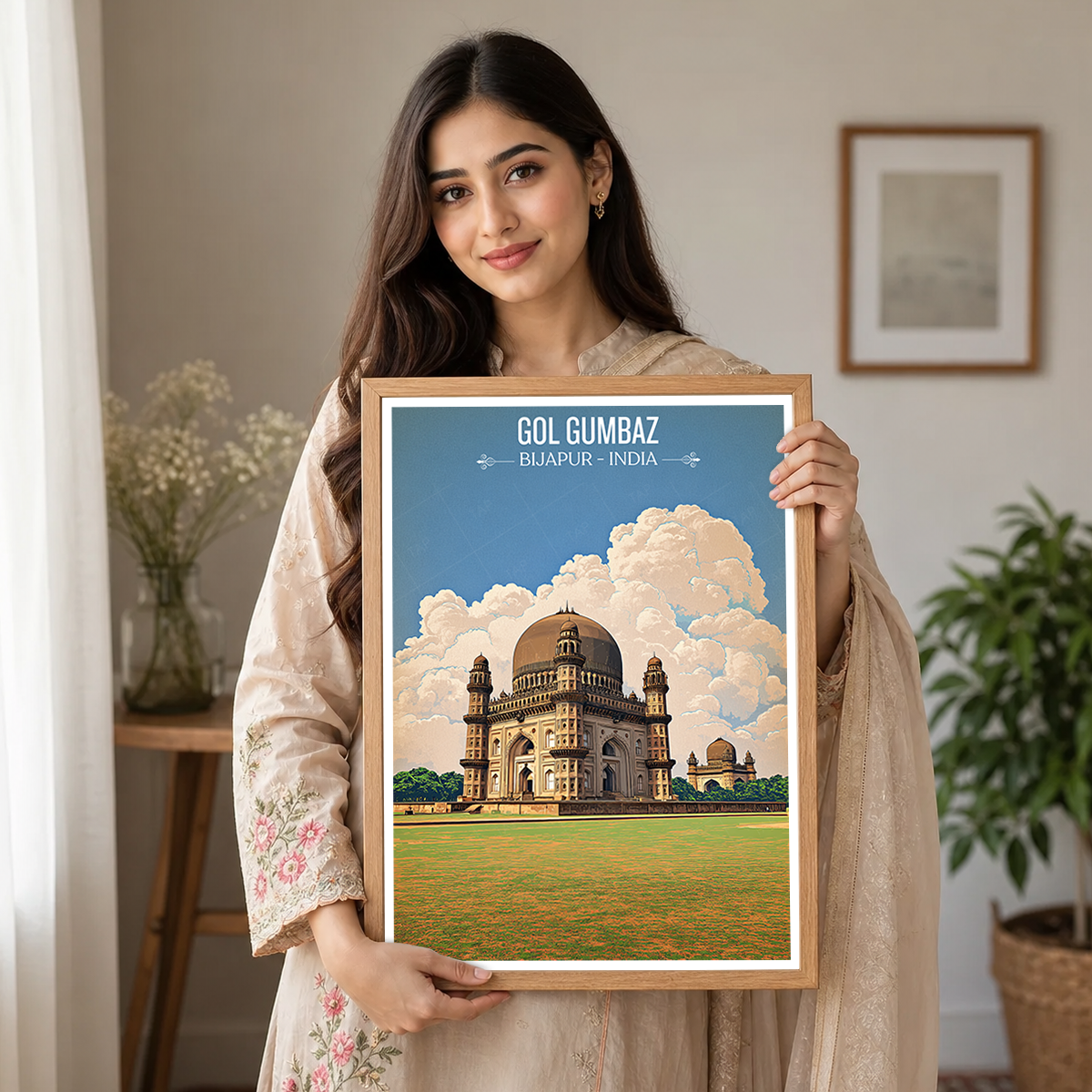 Gol Gumbaz - Karnataka - Travel Wall Art Print Poster - Art Print - Travel Art Poster