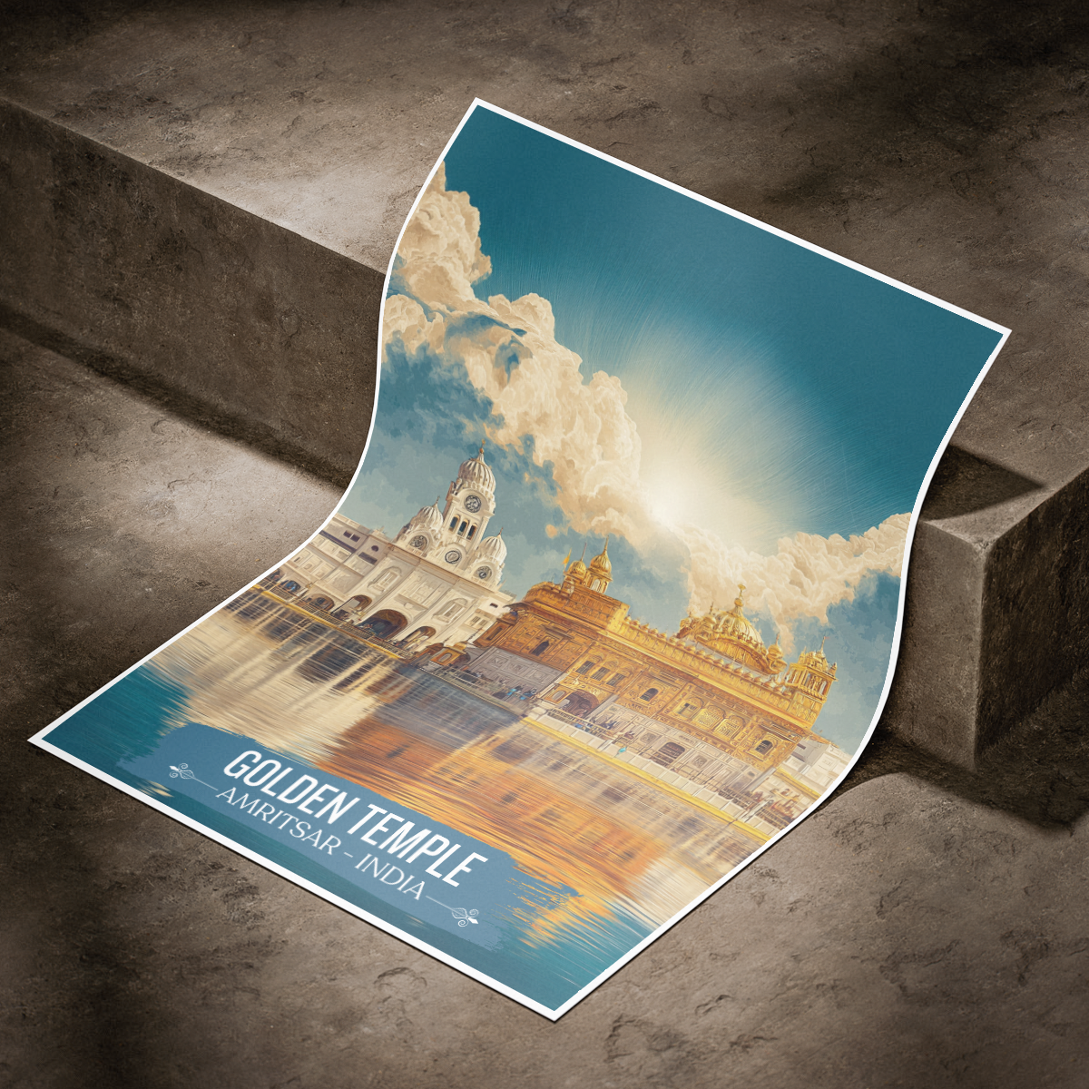 Golden Temple Amrit Sarovar - Amritsar - Travel Wall Art Print Poster - Art Print - Travel Art Poster