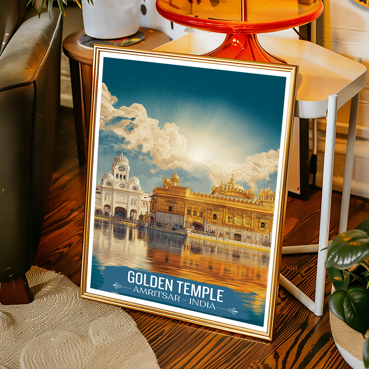 Golden Temple Amrit Sarovar - Amritsar - Travel Wall Art Print Poster - Art Print - Travel Art Poster