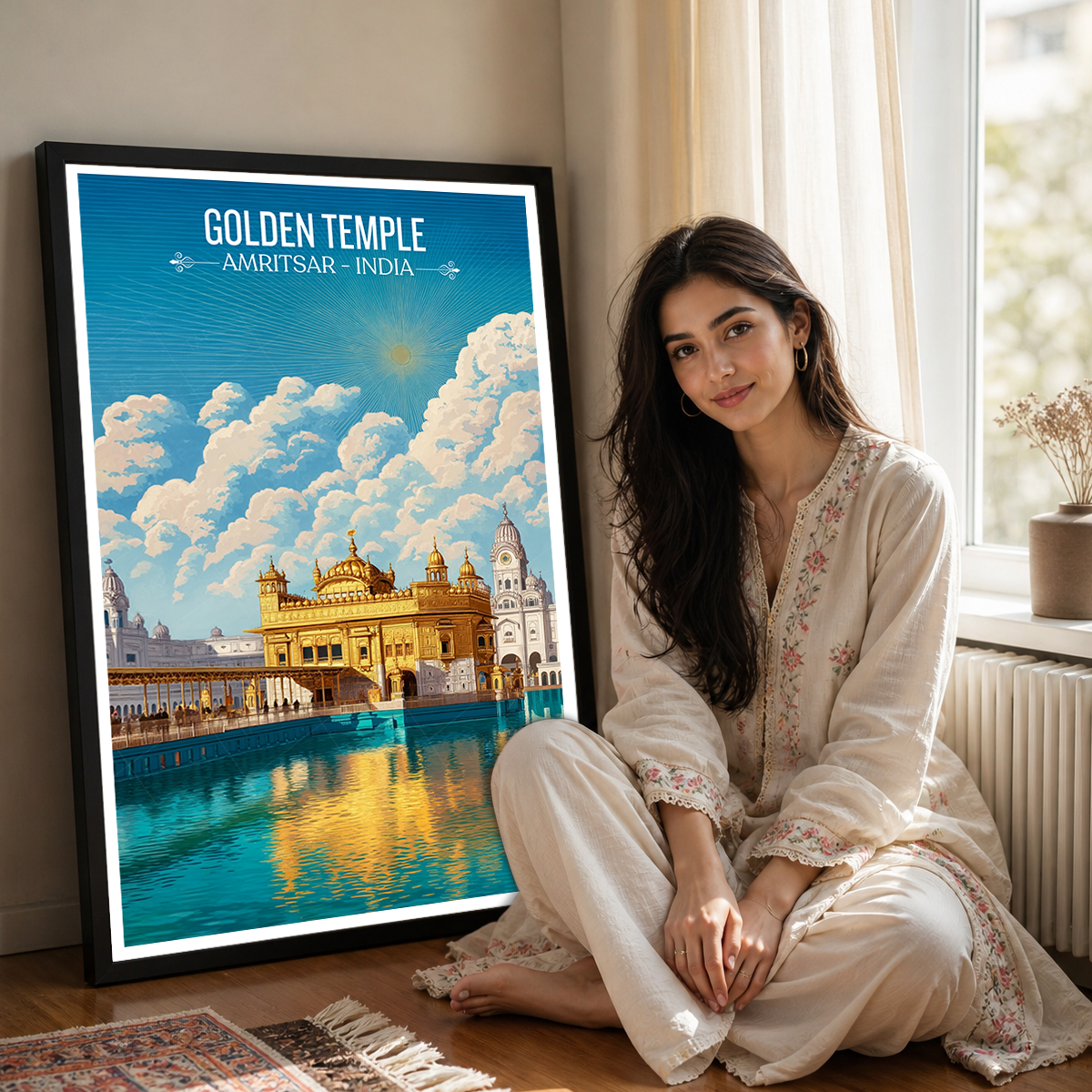 Sikh Holy Golden Temple - Amritsar - Travel Wall Art Print Poster - Art Print - Travel Art Poster