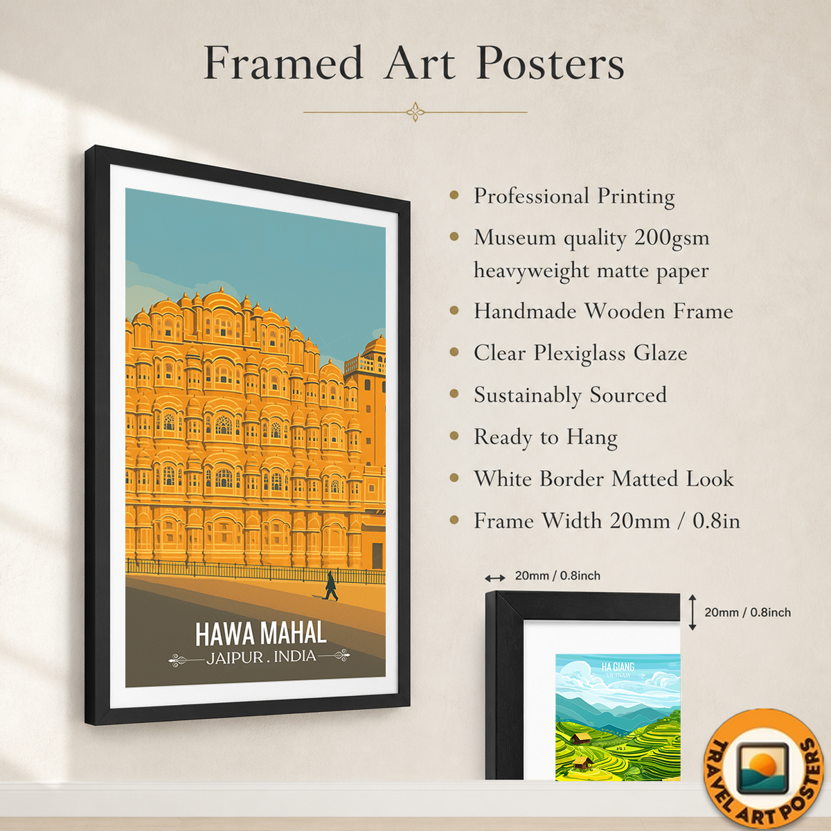 Hawa Mahal - Jaipur - Travel Wall Art Print Poster - Art Print - Travel Art Poster