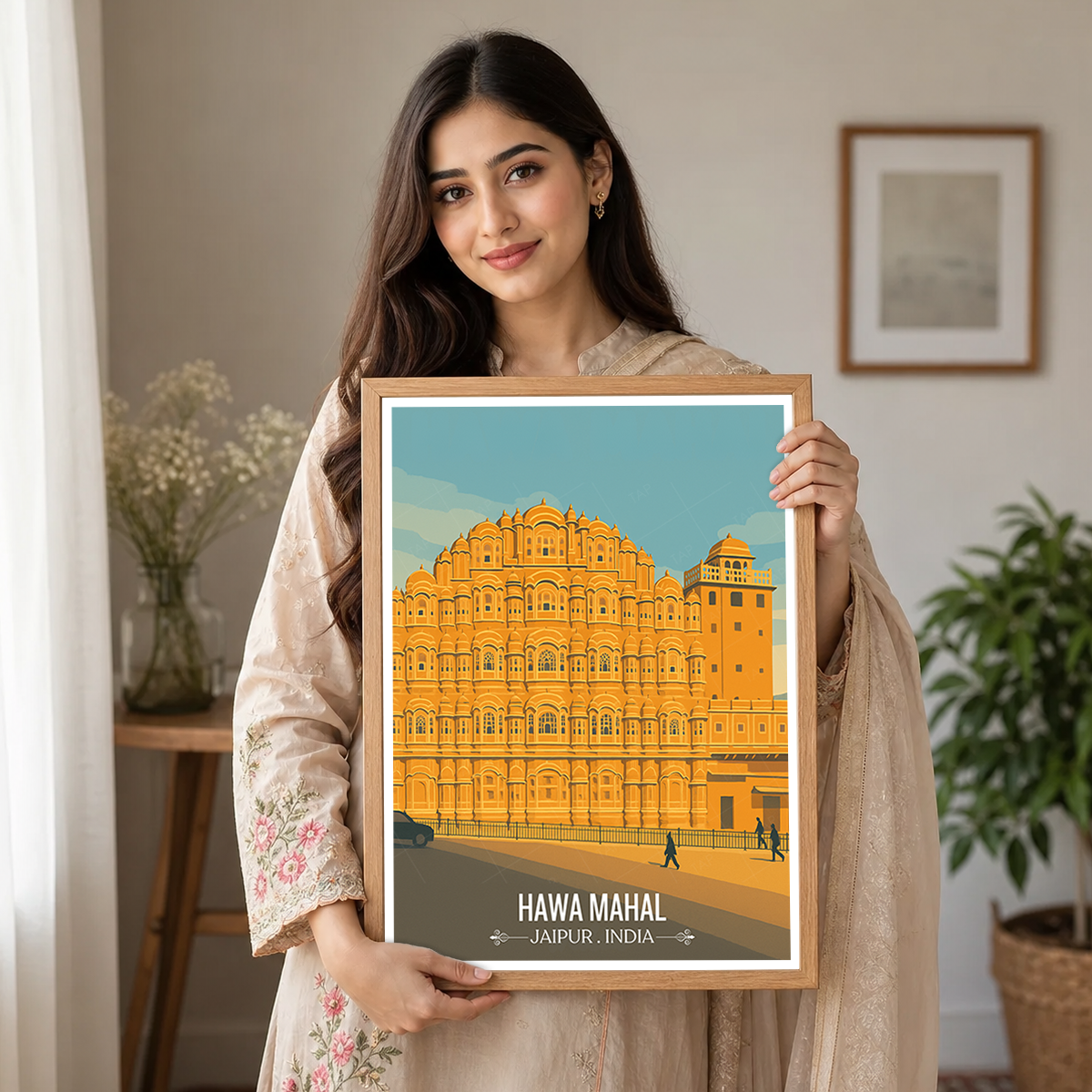 Hawa Mahal - Jaipur - Travel Wall Art Print Poster - Art Print - Travel Art Poster