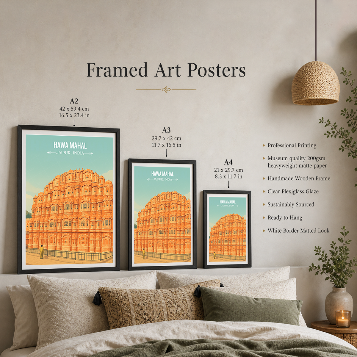 Win Palace Hawa Mahal - Jaipur - Travel Wall Art Print Poster - Art Print - Travel Art Poster