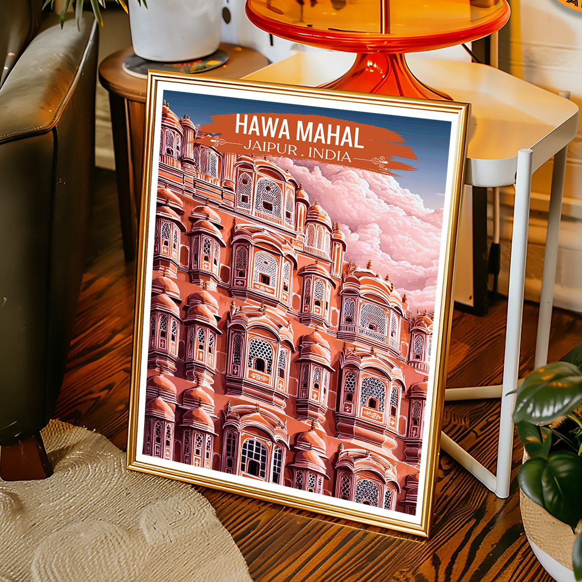 Palace of the Breeze - Jaipur - Travel Wall Art Print Poster - Art Print - Travel Art Poster