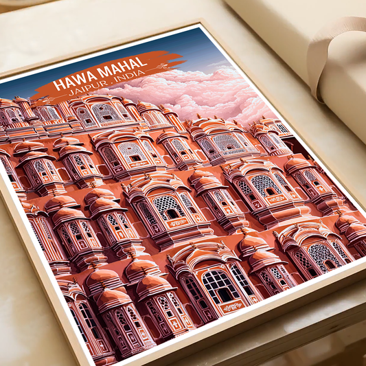 Palace of the Breeze - Jaipur - Travel Wall Art Print Poster - Art Print - Travel Art Poster