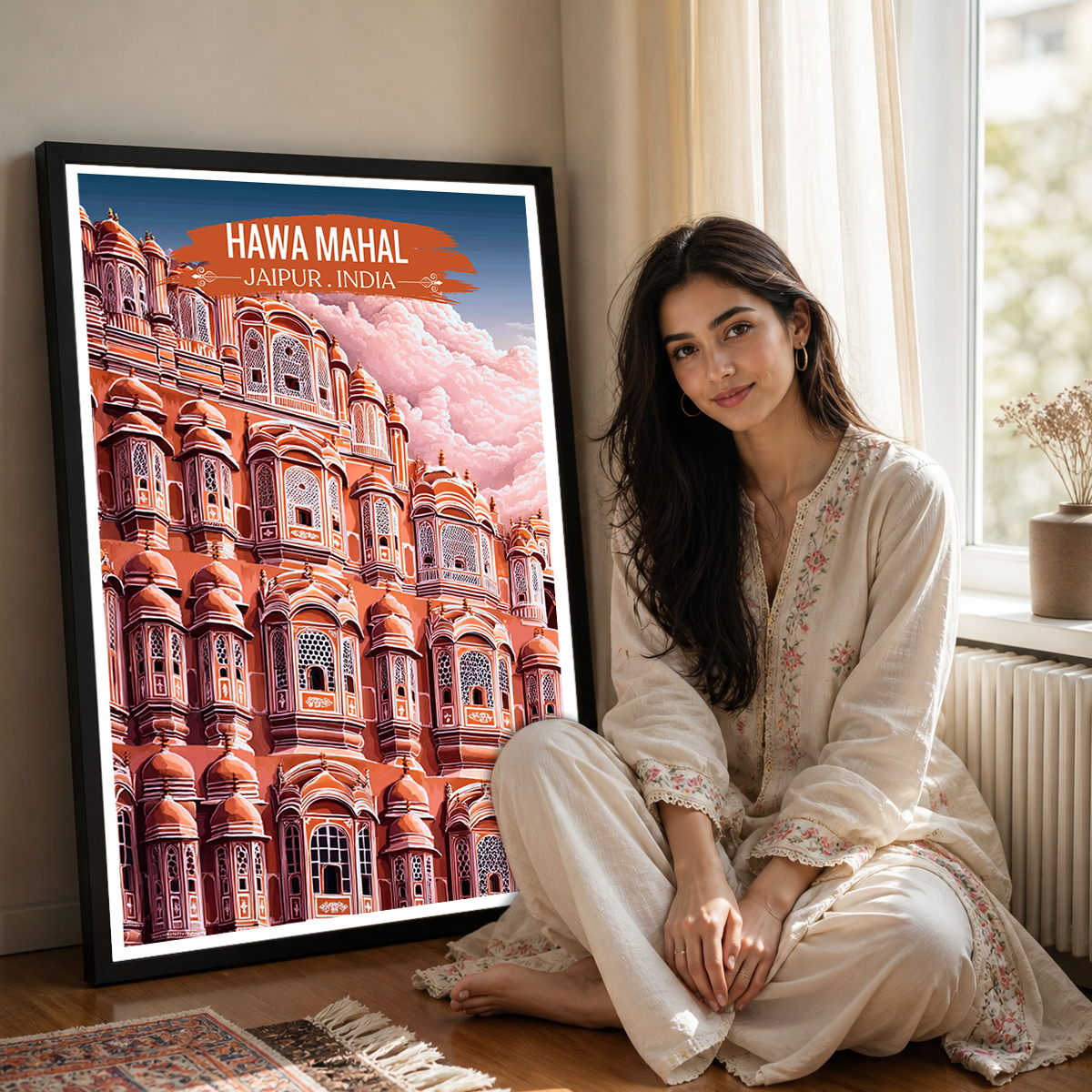 Palace of the Breeze - Jaipur - Travel Wall Art Print Poster - Art Print - Travel Art Poster