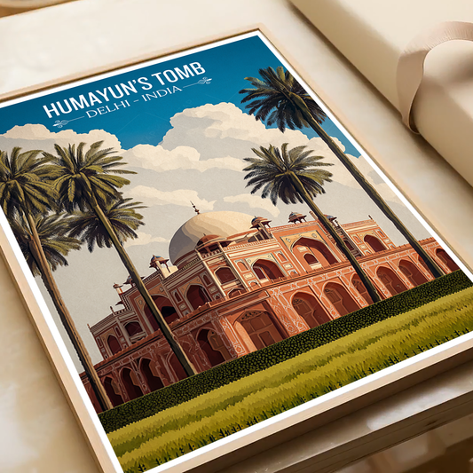 Humayun's Tomb - Delhi - Travel Wall Art Print Poster - Art Print - Travel Art Poster