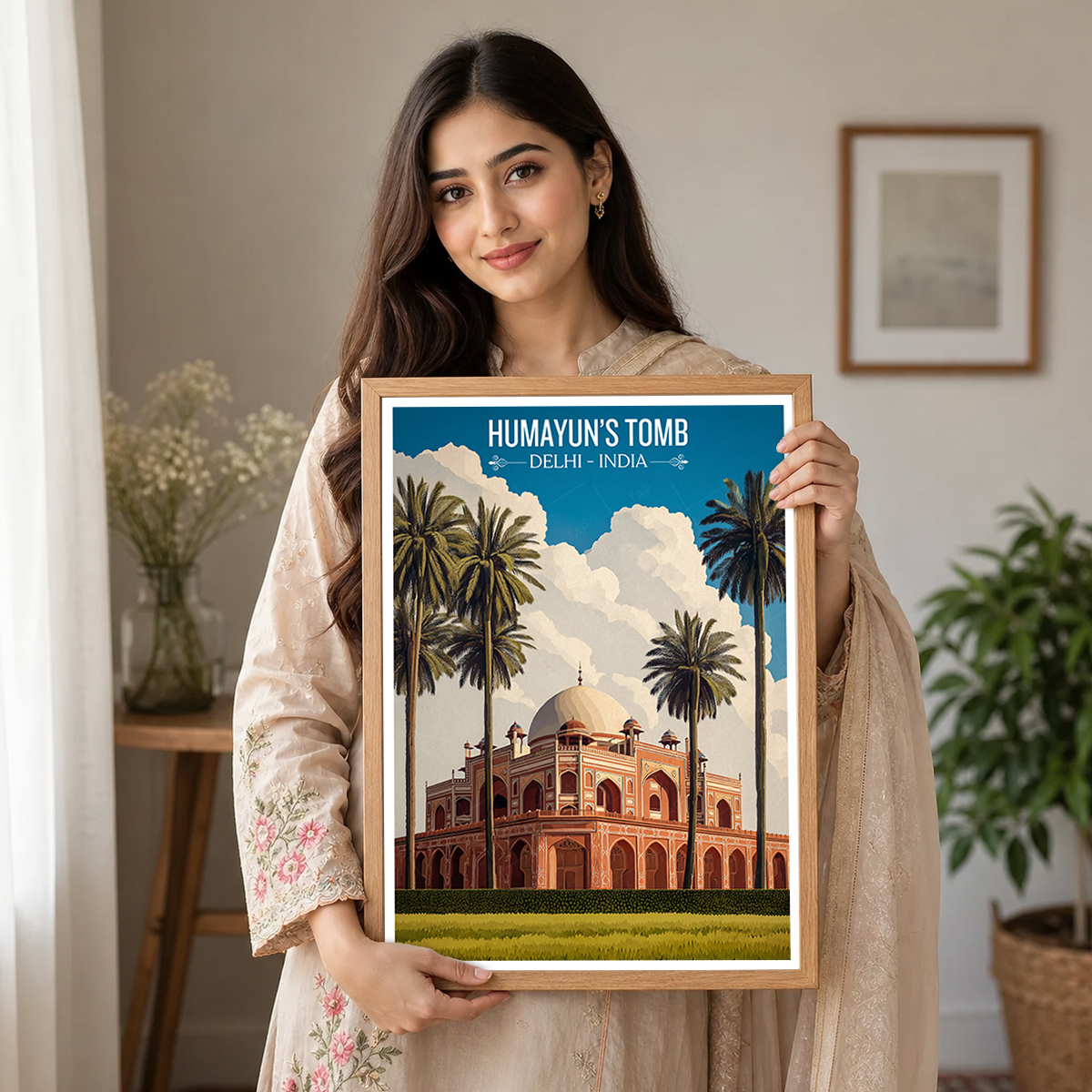Humayun's Tomb - Delhi - Travel Wall Art Print Poster - Art Print - Travel Art Poster