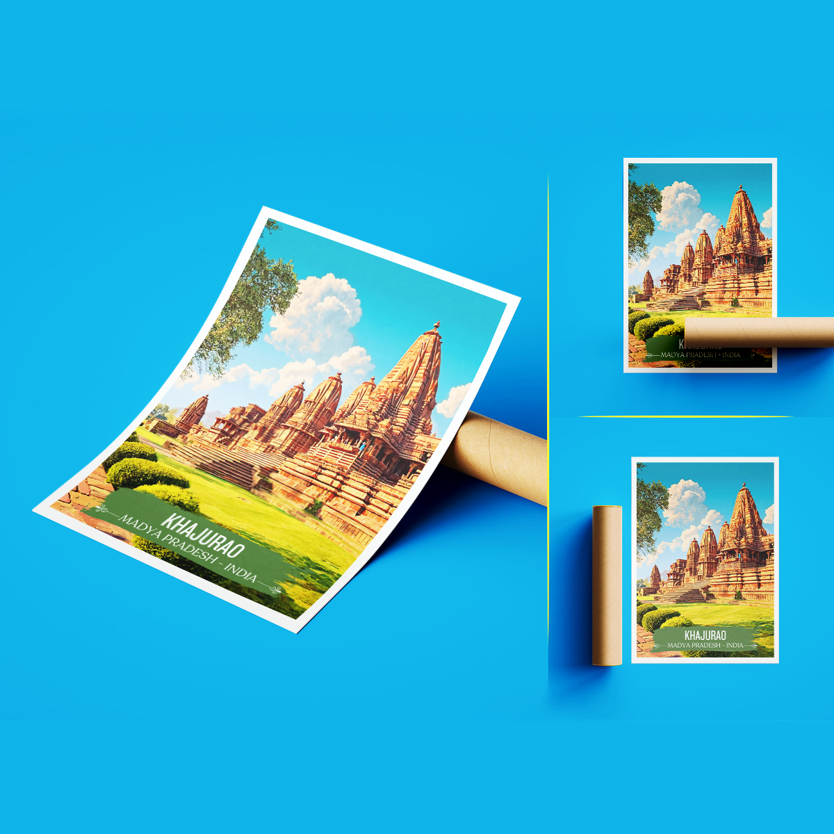 Khajurao - Madya Pradesh - Travel Wall Art Print Poster - Art Print - Travel Art Poster