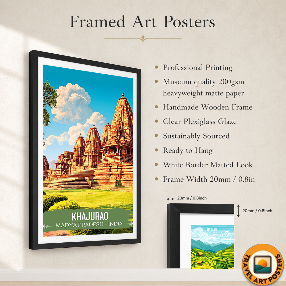 Khajurao - Madya Pradesh - Travel Wall Art Print Poster - Art Print - Travel Art Poster