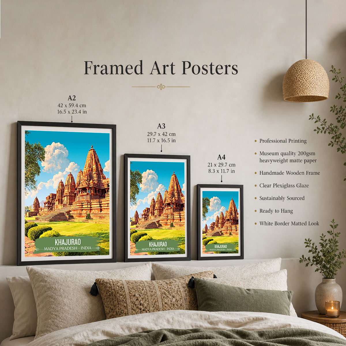 Khajurao - Madya Pradesh - Travel Wall Art Print Poster - Art Print - Travel Art Poster