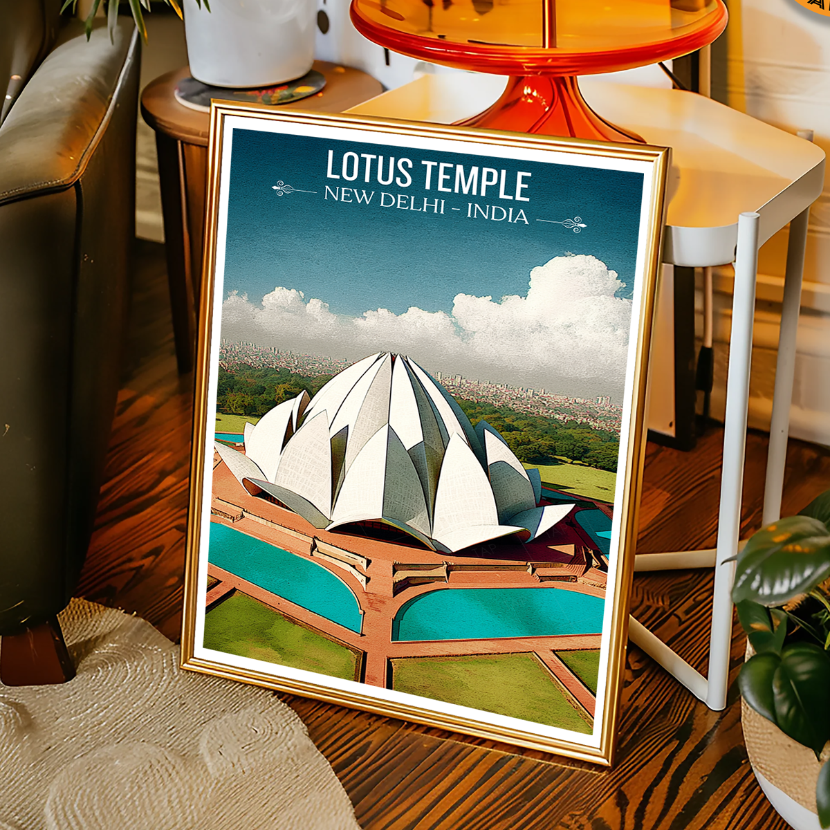 Lotus Temple - New Delhi - India - Travel Wall Art Print Poster - Art Print - Travel Art Poster