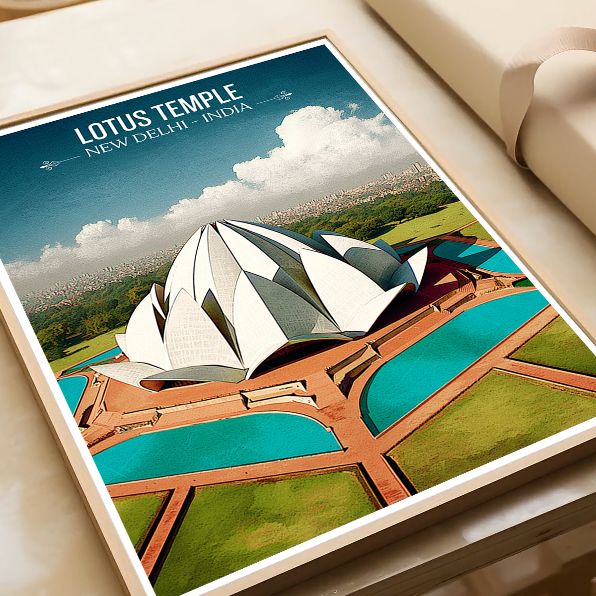 Lotus Temple - New Delhi - India - Travel Wall Art Print Poster - Art Print - Travel Art Poster