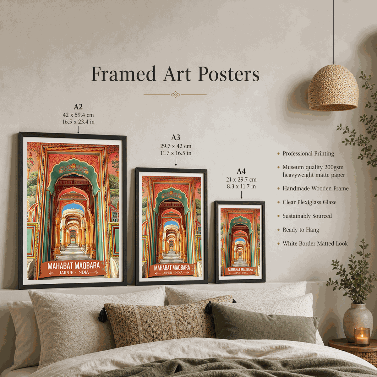 Mahabt Maqbara travel poster – artwork presentation view 3