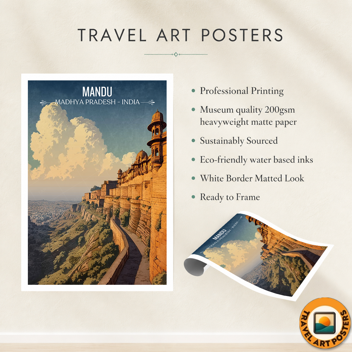 Mandu - Madhya Pradesh - India - Travel Wall Art Print Poster - Art Print - Travel Art Poster