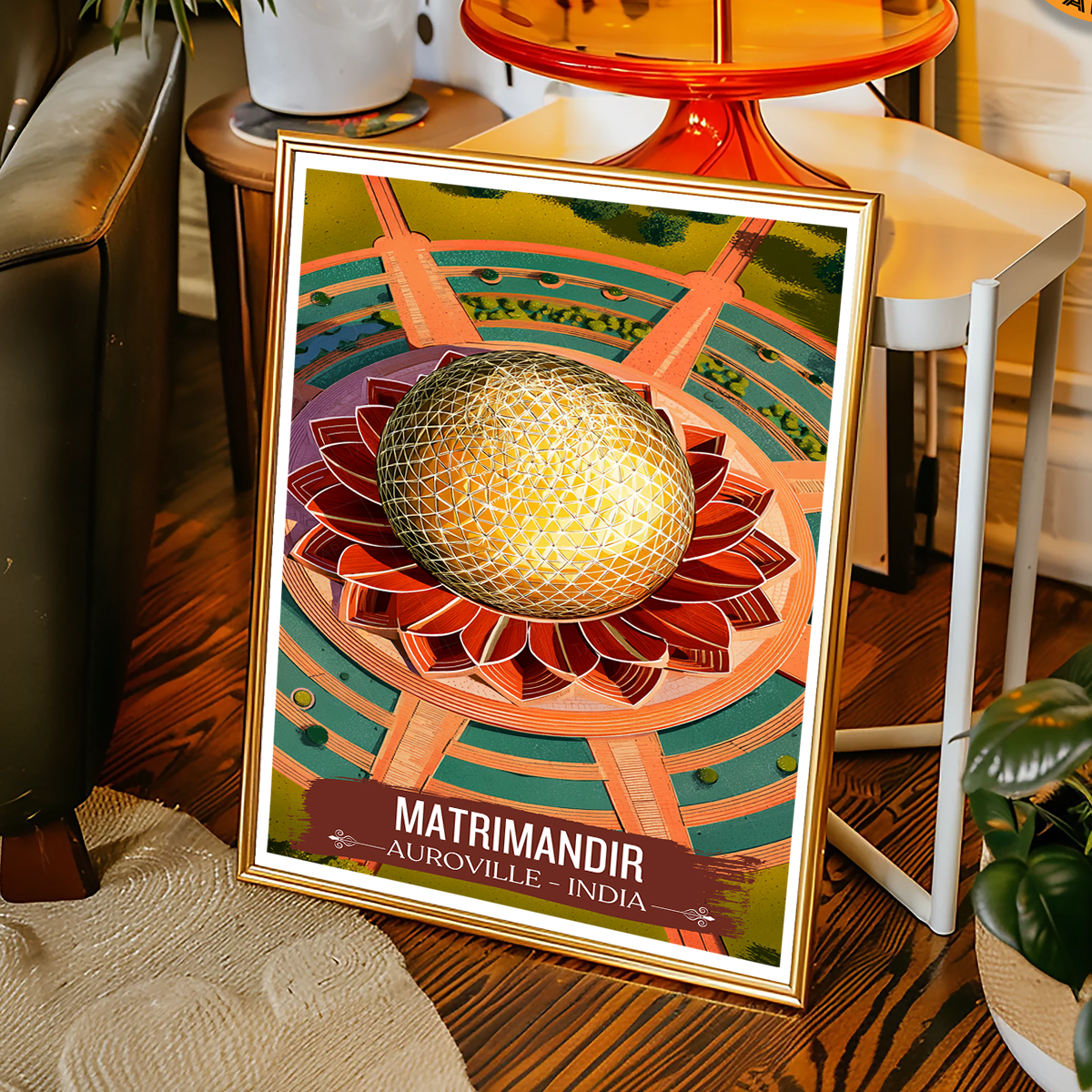 Matrimandir - Auroville - India - Travel Wall Art Print Poster - Art Print - Travel Art Poster