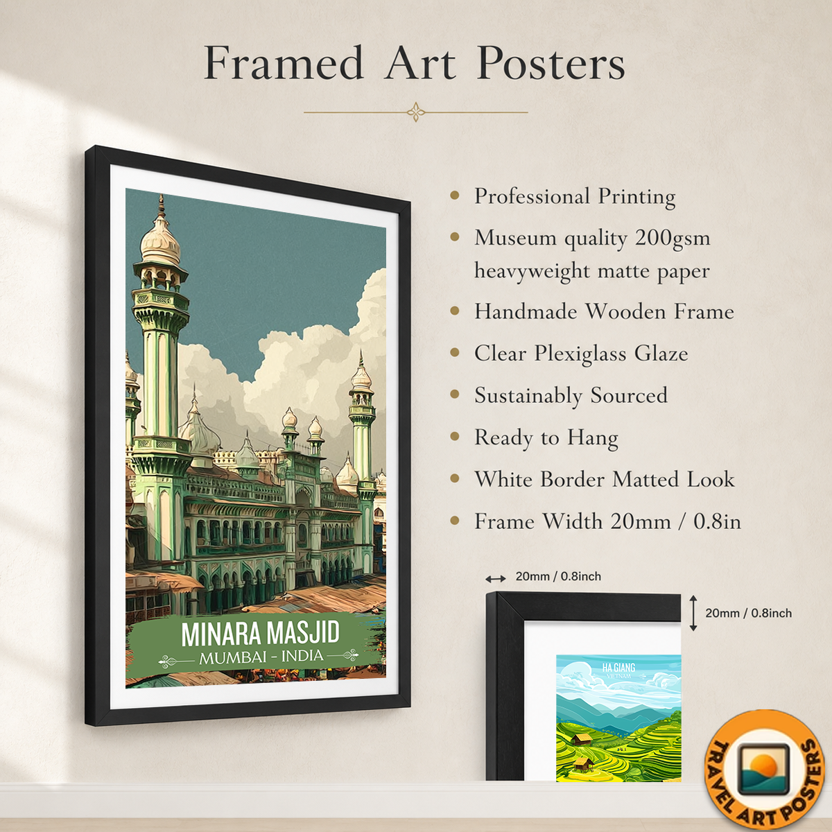 Minara Masjid - Mumbai - India - Travel Wall Art Print Poster - Art Print - Travel Art Poster