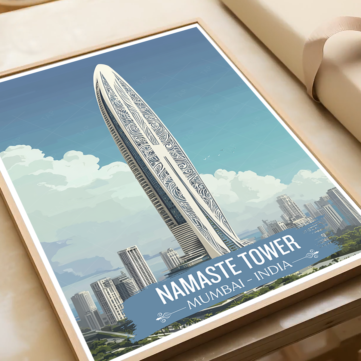 Namaste Tower - Mumbai - India - Travel Wall Art Print Poster - Art Print - Travel Art Poster