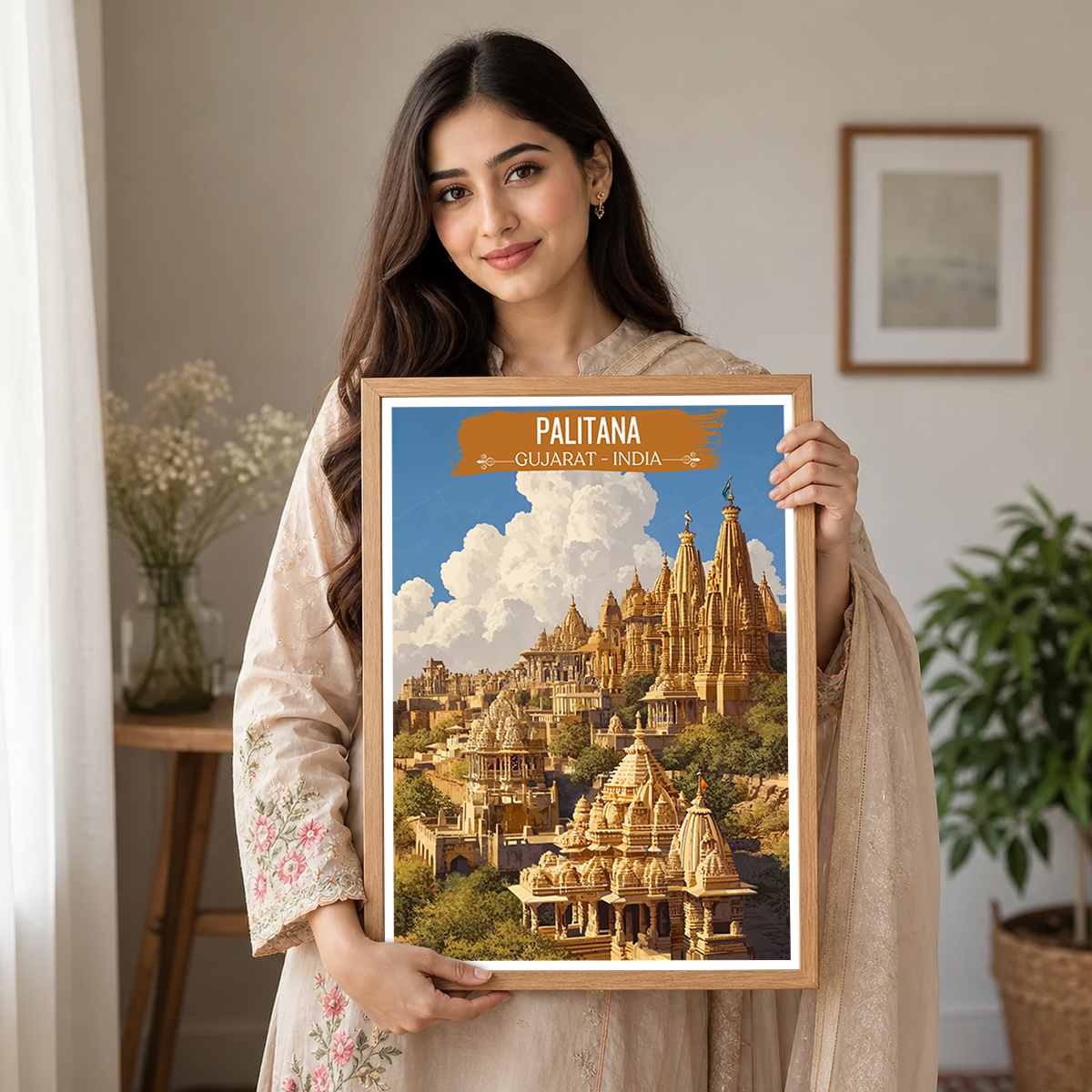 Palitana - Gujarat - India - Travel Wall Art Print Poster - Art Print - Travel Art Poster