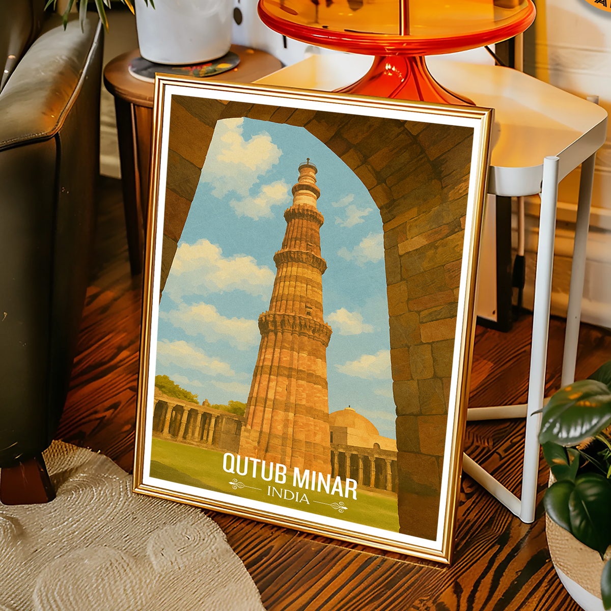 Vishnu Stambh - Delhi - India - Travel Wall Art Print Poster - Art Print - Travel Art Poster